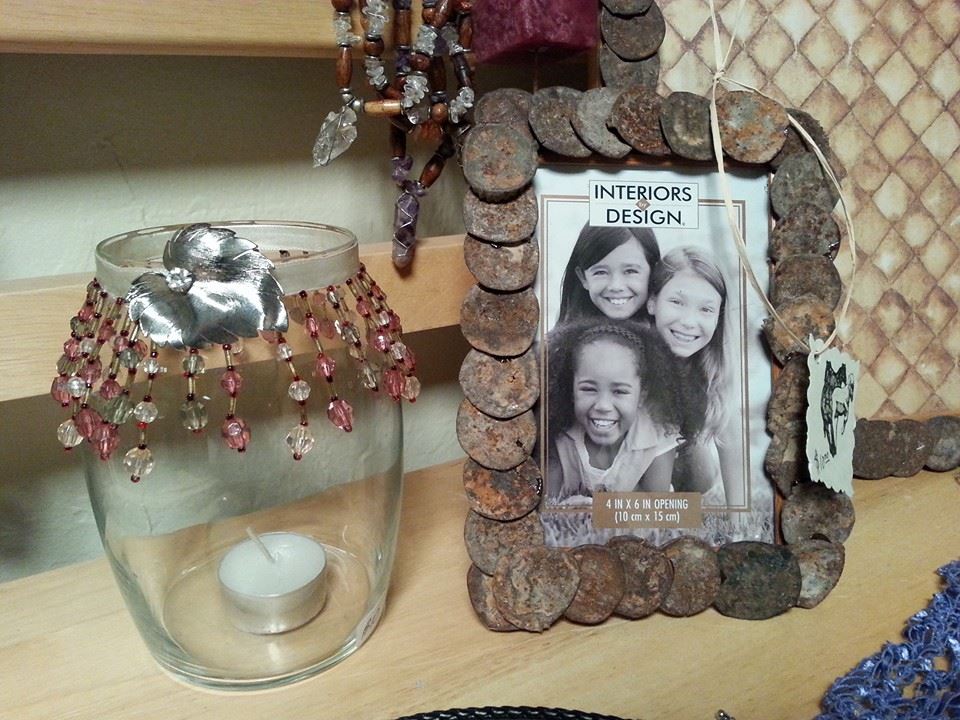 Photo, Decorative Candle Holder and Bottle Cap Frame for sale 